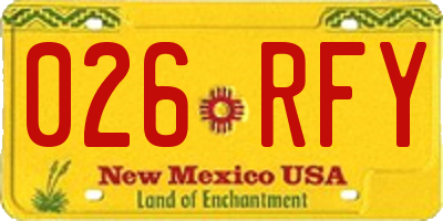 NM license plate 026RFY