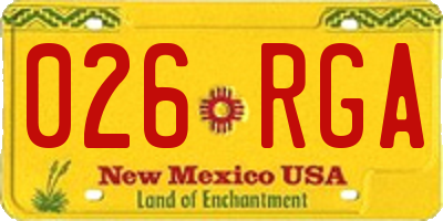 NM license plate 026RGA