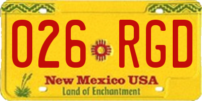 NM license plate 026RGD