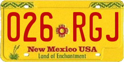 NM license plate 026RGJ