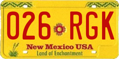 NM license plate 026RGK