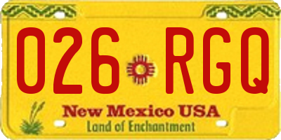 NM license plate 026RGQ