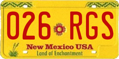 NM license plate 026RGS
