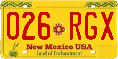 NM license plate 026RGX