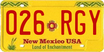 NM license plate 026RGY