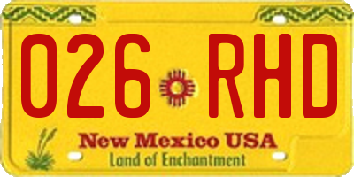 NM license plate 026RHD