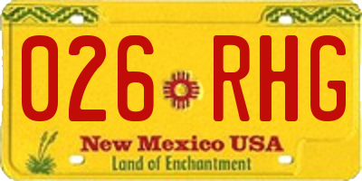 NM license plate 026RHG