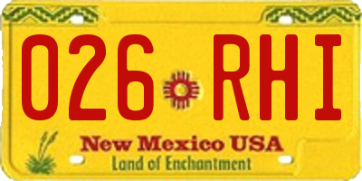 NM license plate 026RHI