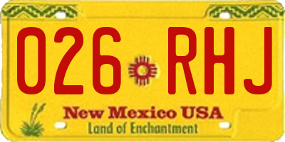 NM license plate 026RHJ