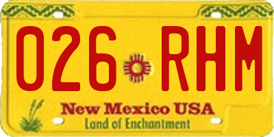 NM license plate 026RHM