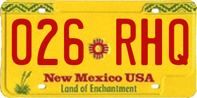 NM license plate 026RHQ