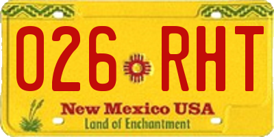 NM license plate 026RHT