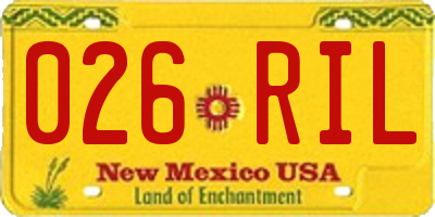 NM license plate 026RIL