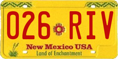 NM license plate 026RIV