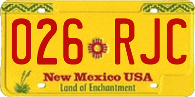 NM license plate 026RJC