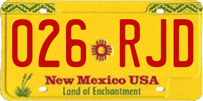 NM license plate 026RJD