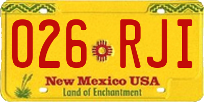 NM license plate 026RJI
