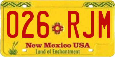 NM license plate 026RJM