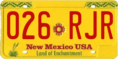 NM license plate 026RJR