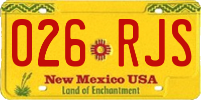NM license plate 026RJS