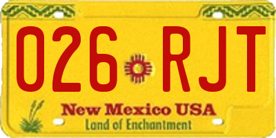 NM license plate 026RJT