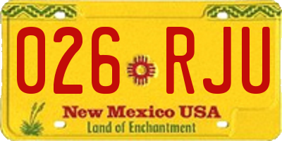 NM license plate 026RJU