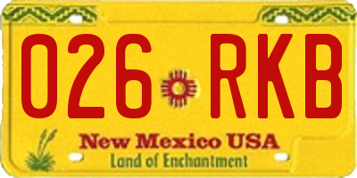 NM license plate 026RKB