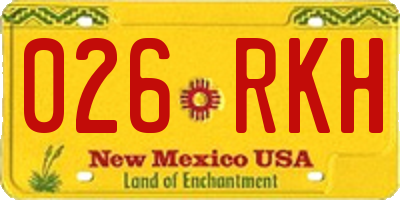 NM license plate 026RKH