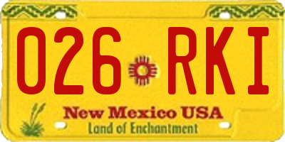 NM license plate 026RKI
