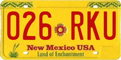 NM license plate 026RKU