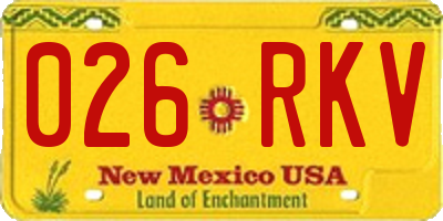 NM license plate 026RKV