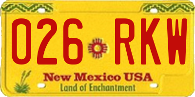 NM license plate 026RKW