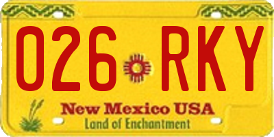NM license plate 026RKY