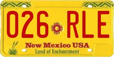 NM license plate 026RLE