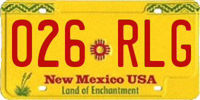NM license plate 026RLG