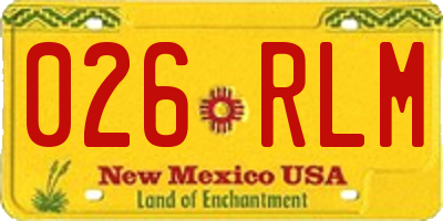 NM license plate 026RLM