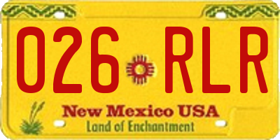 NM license plate 026RLR