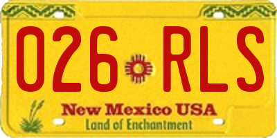 NM license plate 026RLS