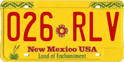 NM license plate 026RLV