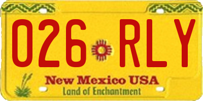 NM license plate 026RLY