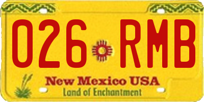 NM license plate 026RMB