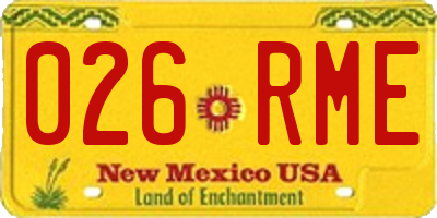 NM license plate 026RME