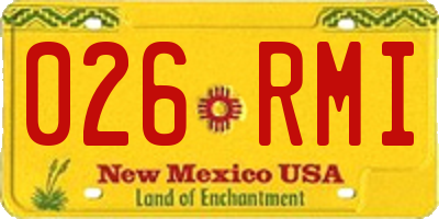 NM license plate 026RMI