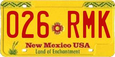 NM license plate 026RMK