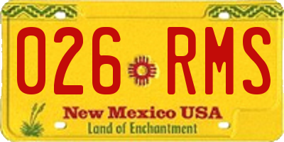 NM license plate 026RMS
