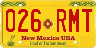 NM license plate 026RMT