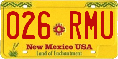 NM license plate 026RMU