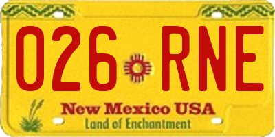 NM license plate 026RNE