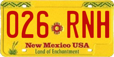 NM license plate 026RNH