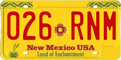 NM license plate 026RNM